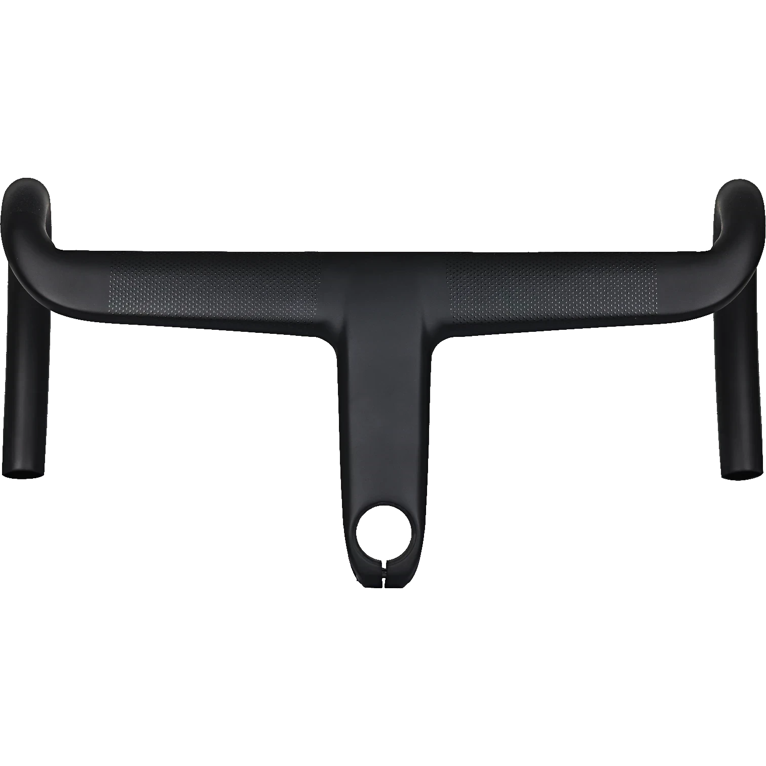 NorVelo Arden matte black integrated carbon road bike handlebar and stem combo with textured grip surface