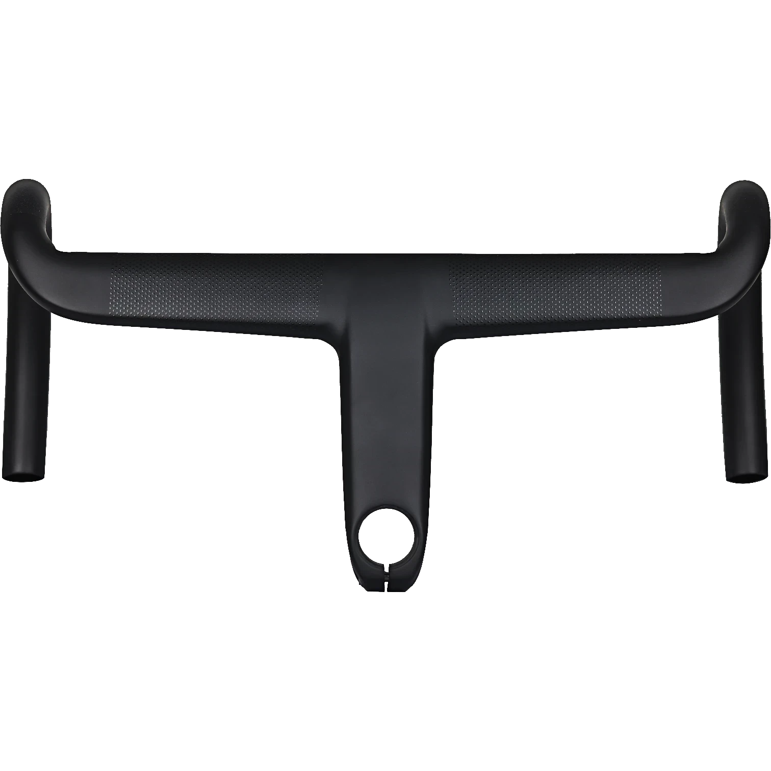 NorVelo Arden matte black integrated carbon road bike handlebar and stem combo with textured grip surface