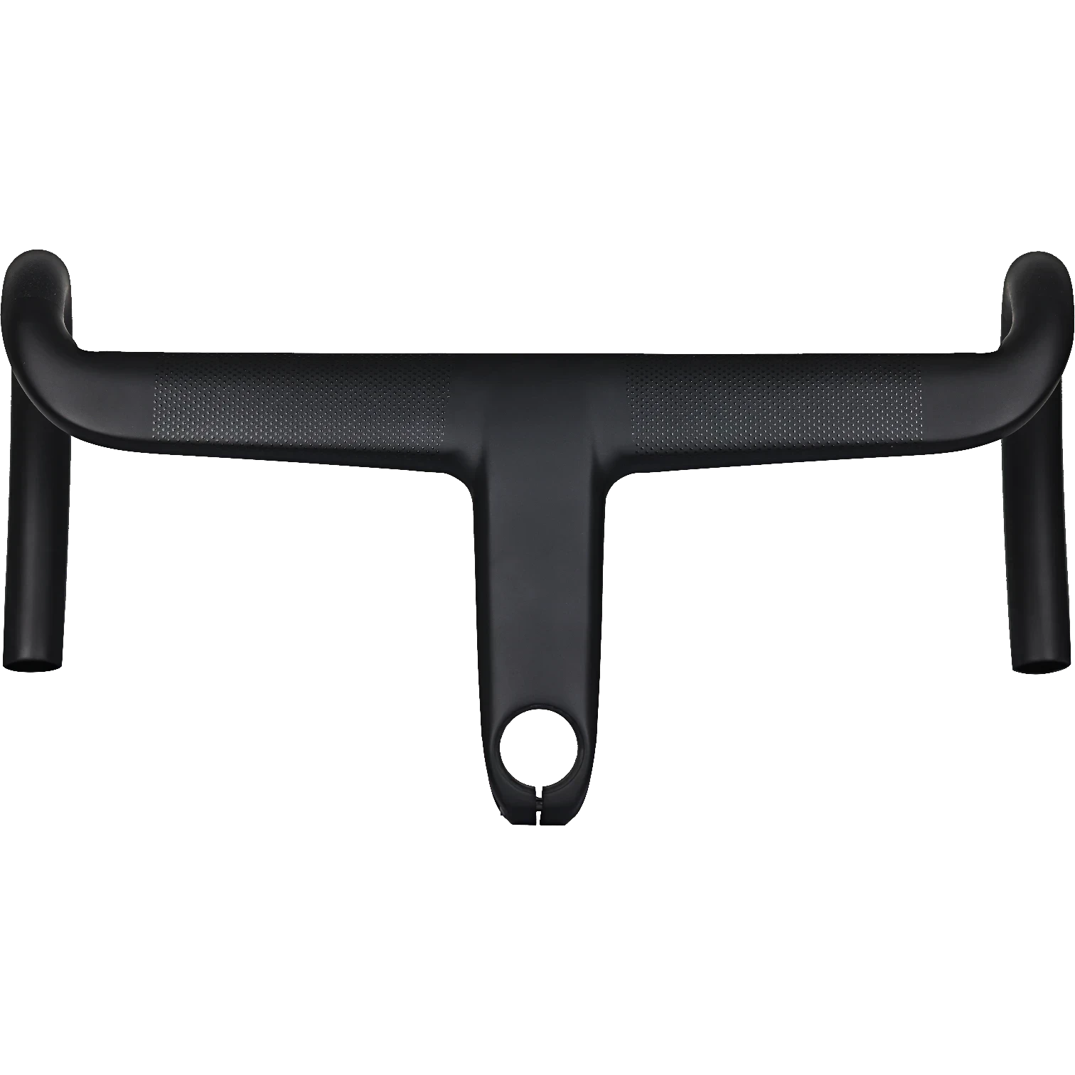 NorVelo Arden matte black integrated carbon road bike handlebar and stem combo with textured grip surface