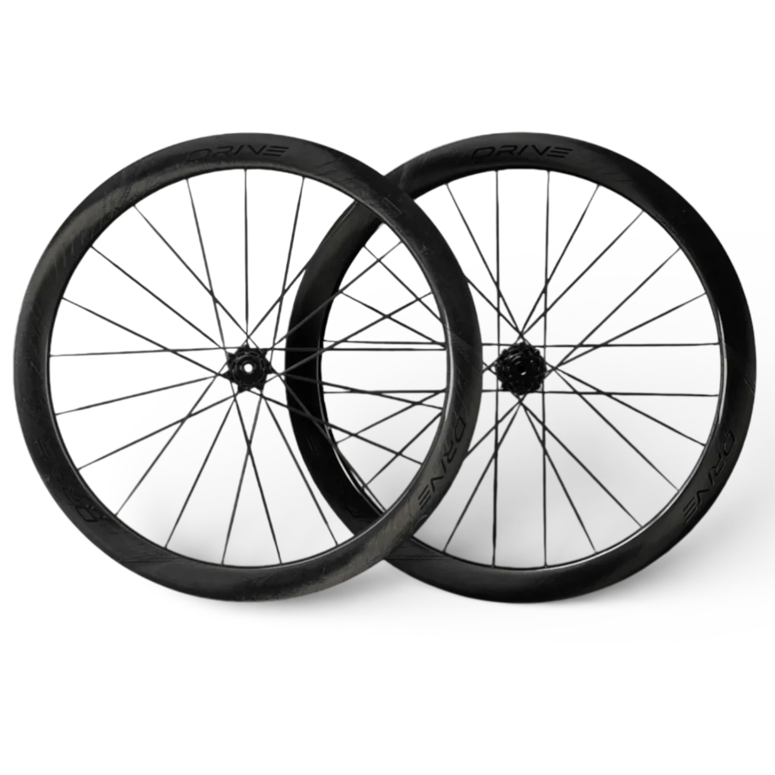 NorVelo Drive 50D II carbon road bike wheelset featuring a lightweight aerodynamic U/V-shaped rim profile.
