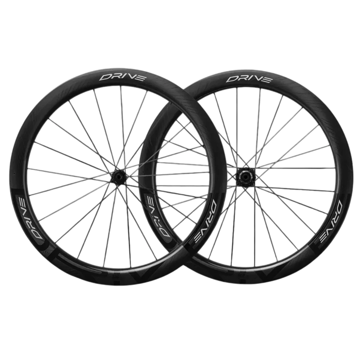 NorVelo Elitewheels Drive G50 carbon gravel wheelset with 50mm deep rims and black spokes