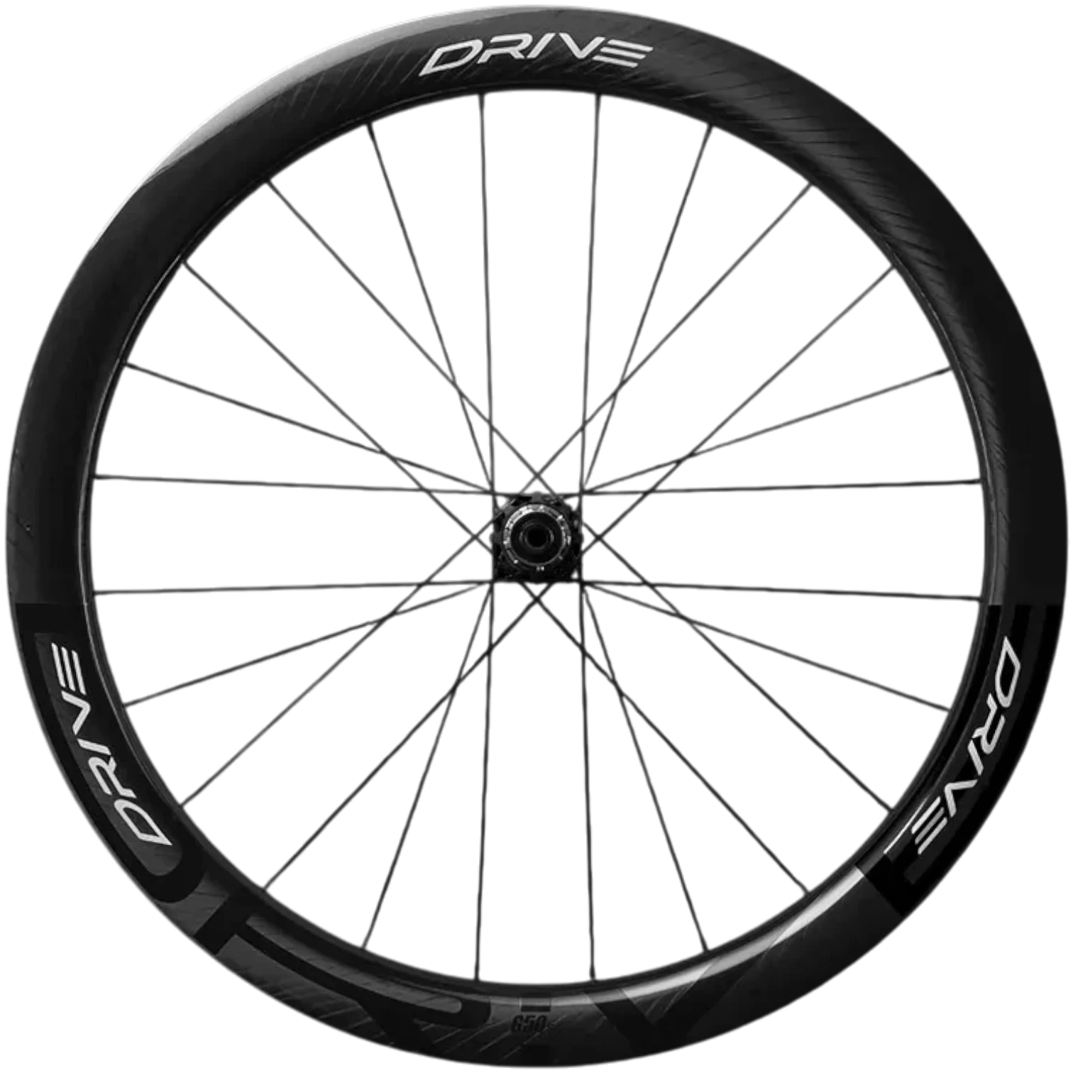 NorVelo Elitewheels Drive G50 carbon gravel bike wheel with 50mm rim depth and black aerodynamic spokes