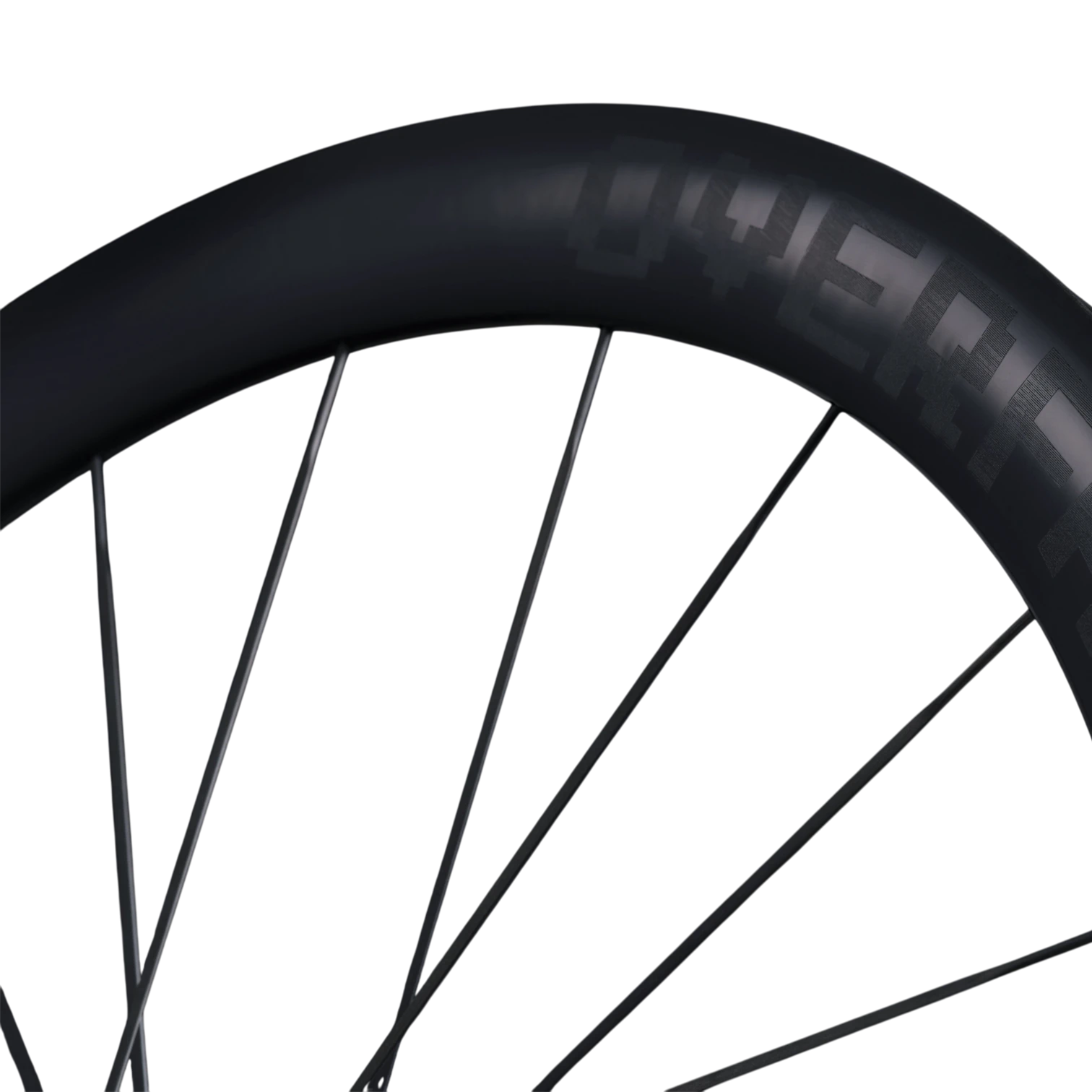 NorVelo Overfast Ultralight 50mm carbon road bike wheel with aerodynamic profile and black spokes