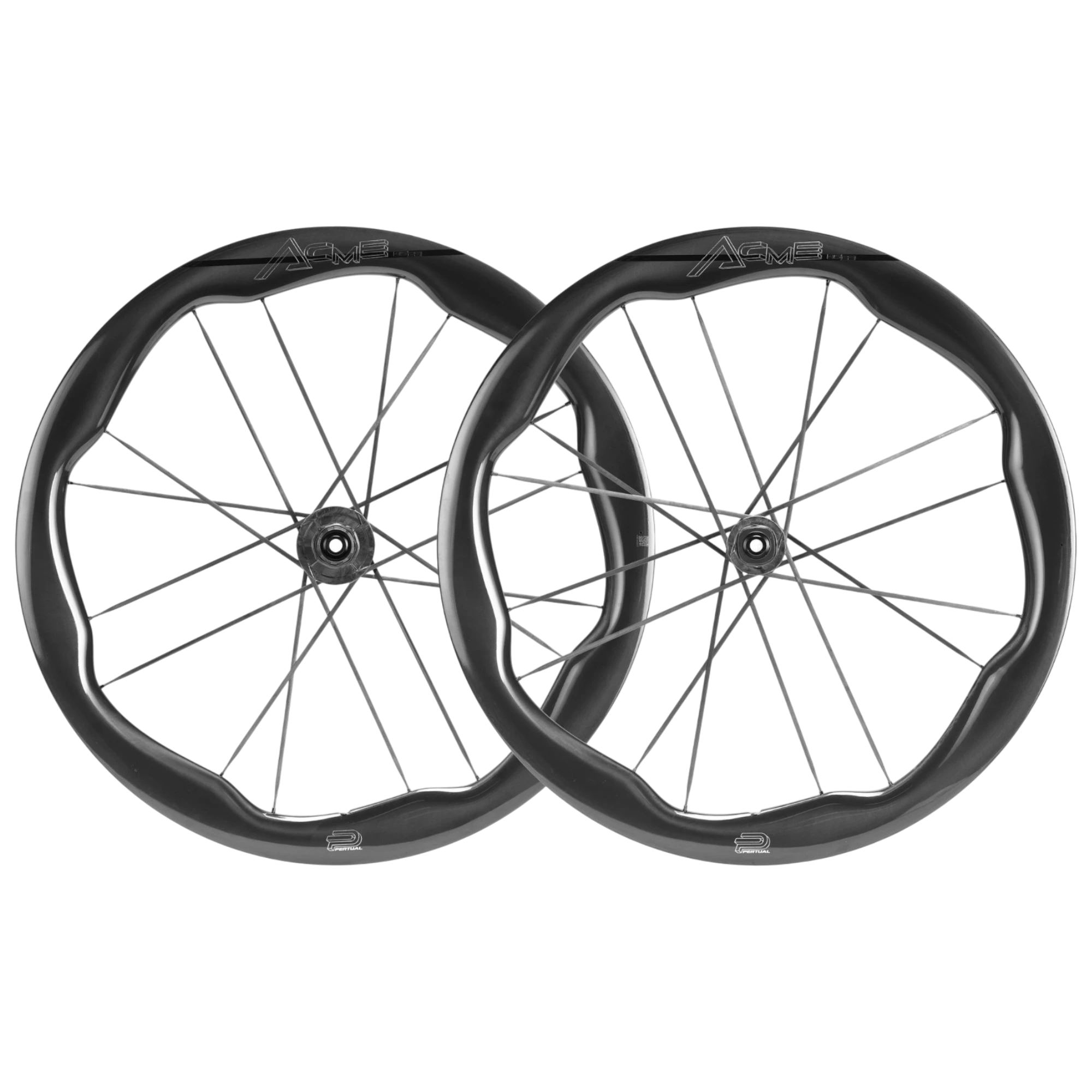 NorVelo Pertual ACME carbon road bike wheelset with 45/62mm rim profile and integrated carbon spokes