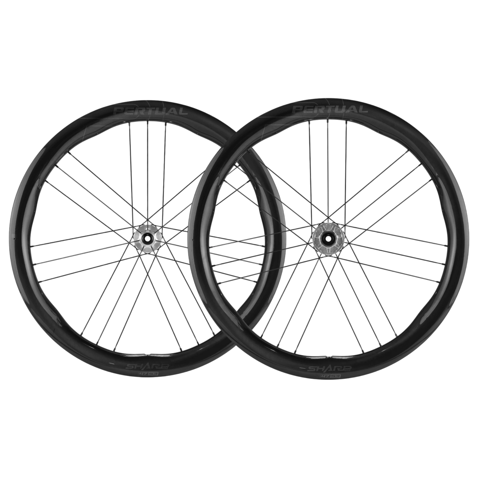 NorVelo Pertual Sharp GR carbon gravel wheelset with unique wave-pattern rim profile and DSG 2:1 spoke configuration