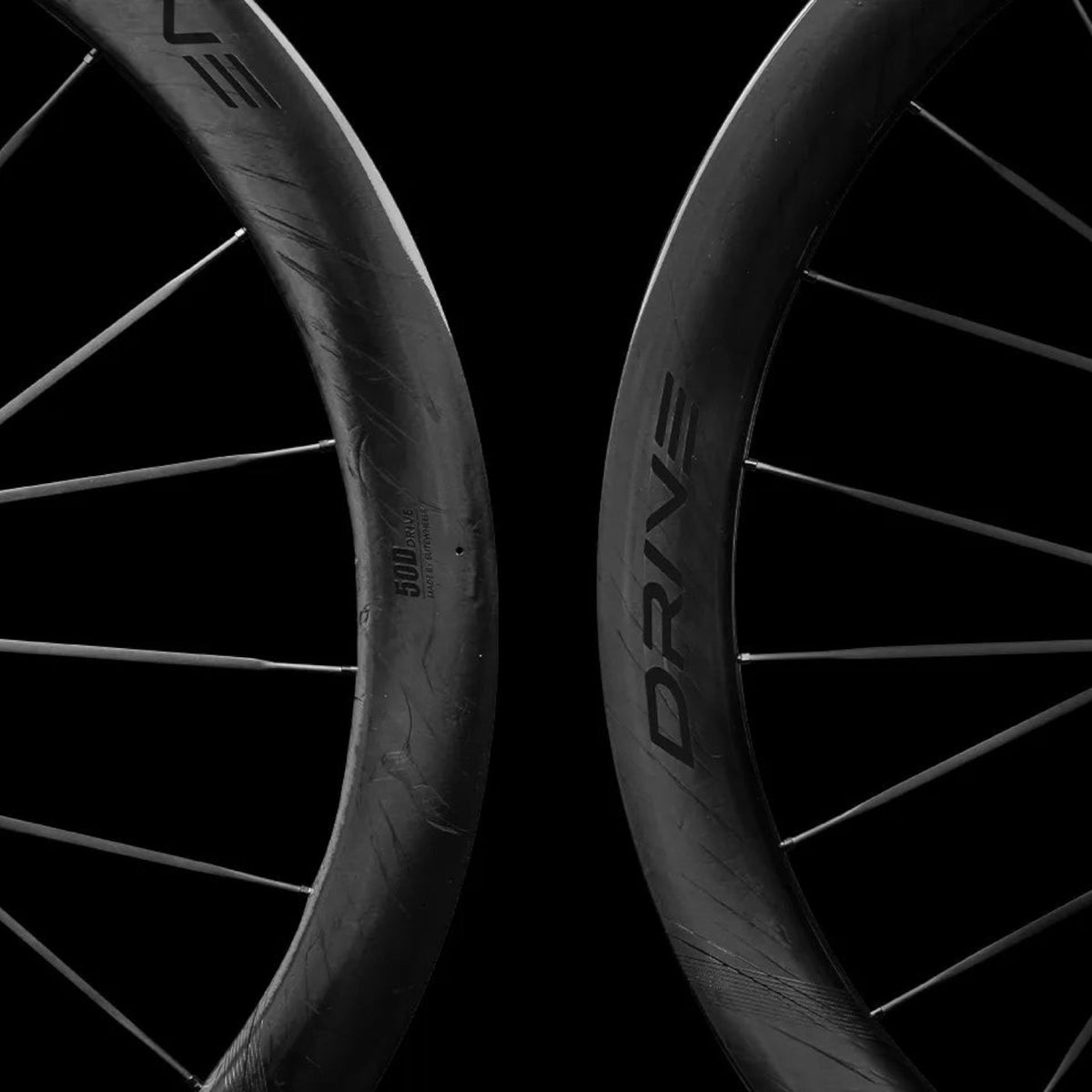 NorVelo Drive 50D II carbon road bike wheels featuring a lightweight aerodynamic U/V-shaped rim profile