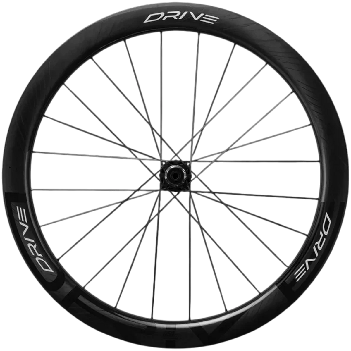 NorVelo Elitewheels Drive G50 carbon gravel bike wheel with 50mm deep rim profile and black spokes