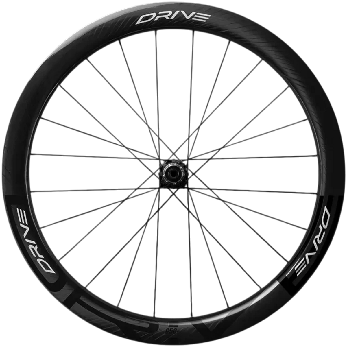 NorVelo Elitewheels Drive G50 carbon gravel bike wheel with 50mm rim depth and black aerodynamic spokes