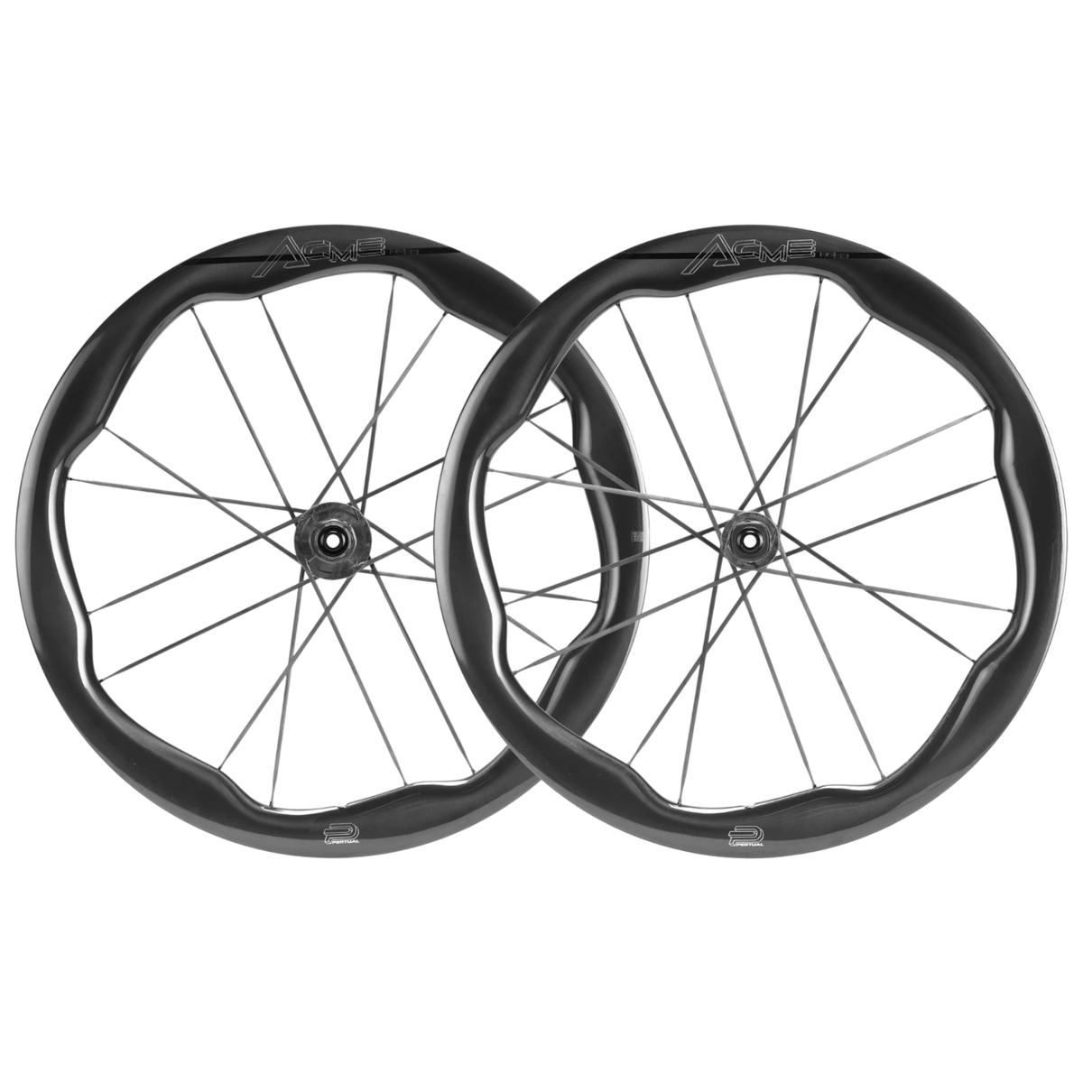 NorVelo Pertual ACME carbon road bike wheelset with 45/62mm rim profile and integrated carbon spokes