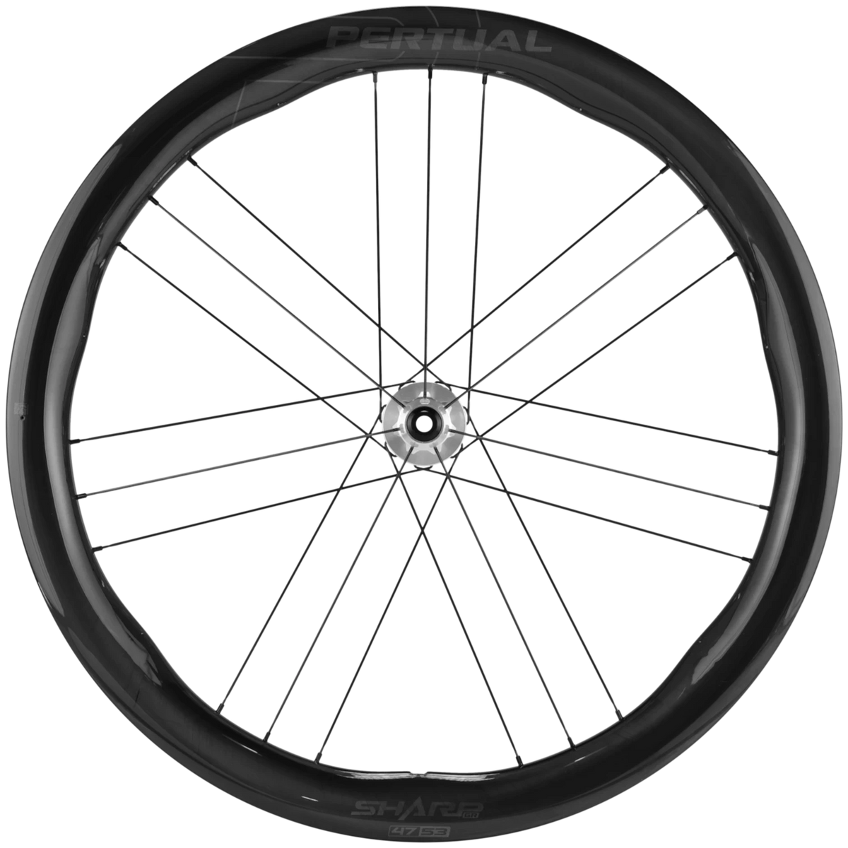 NorVelo Pertual Sharp GR carbon gravel wheel with unique wavy rim profile and DSG 2:1 spoke configuration